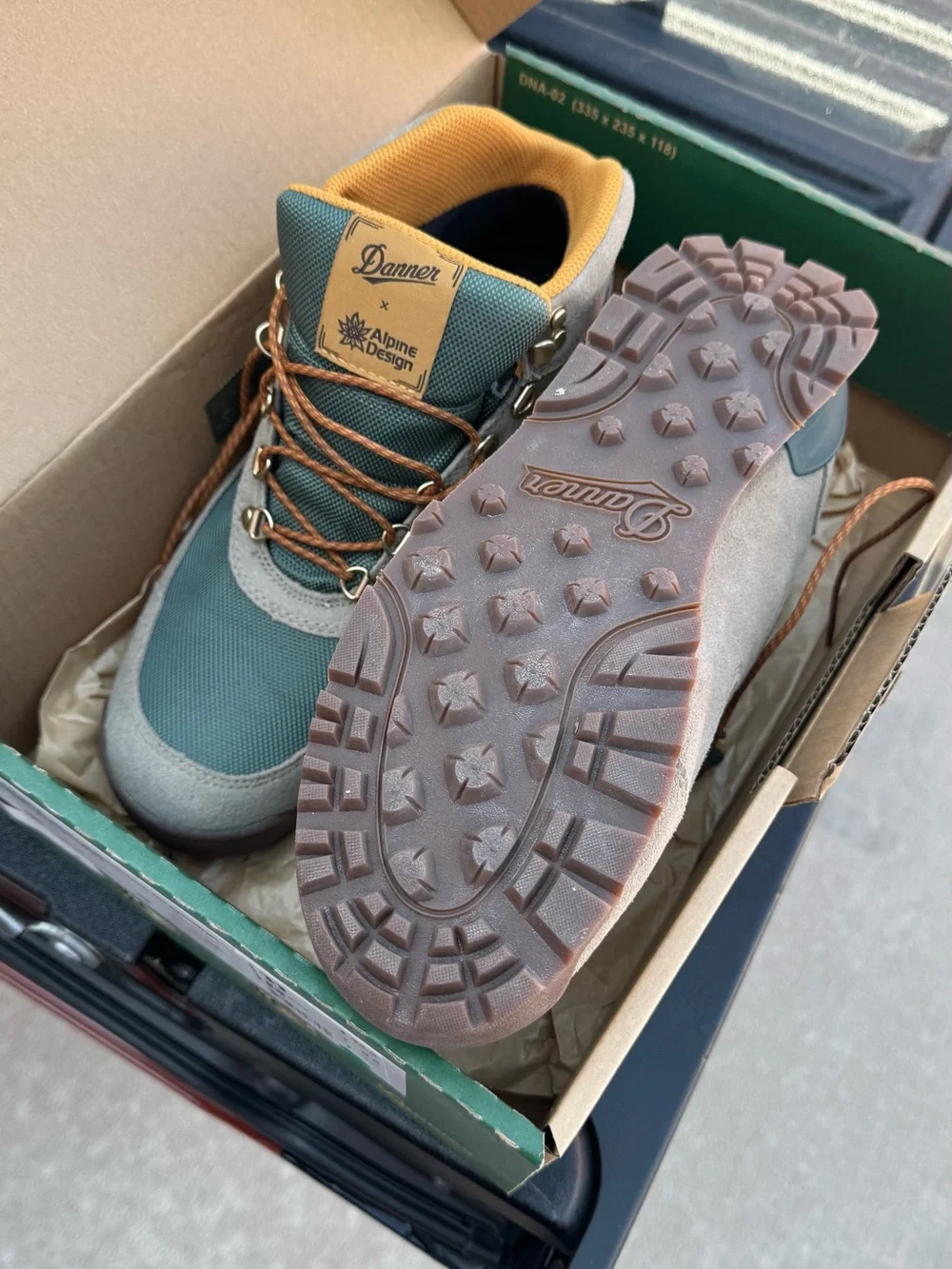 Danner Men's Suede and Mesh Hiking Boots - Gray and Green